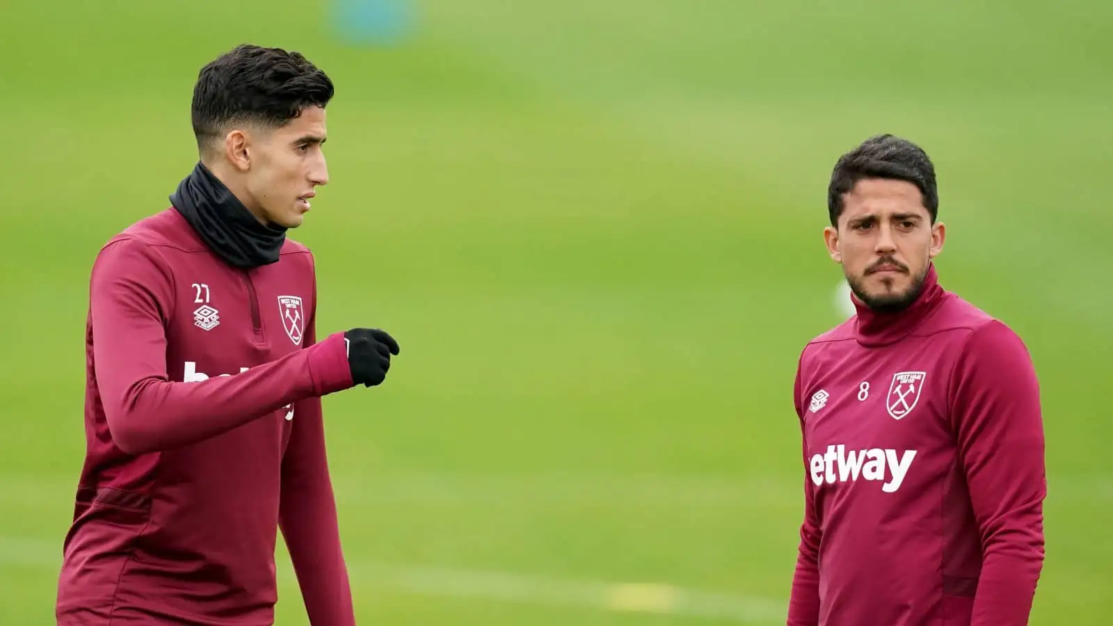 Nayef Aguerd and Pablo Fornals, West Ham