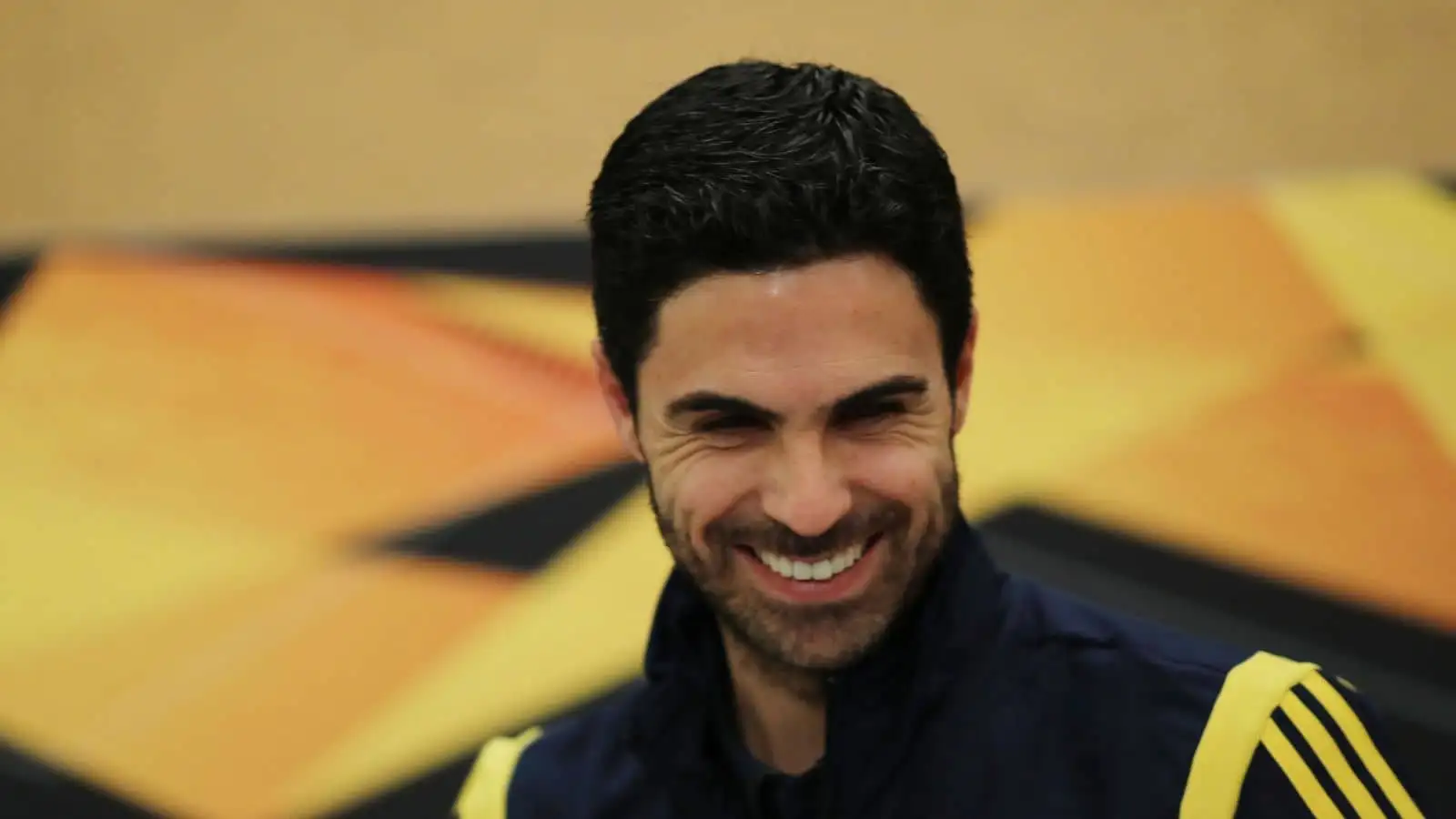 Mikel Arteta, Arsenal manager, during a Europa League press conference